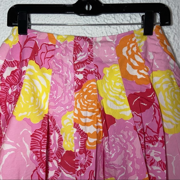 Lilly Pulitzer Ingrid winner’s circle pink floral eyelet hem lined skirt 0 - Picture 4 of 6